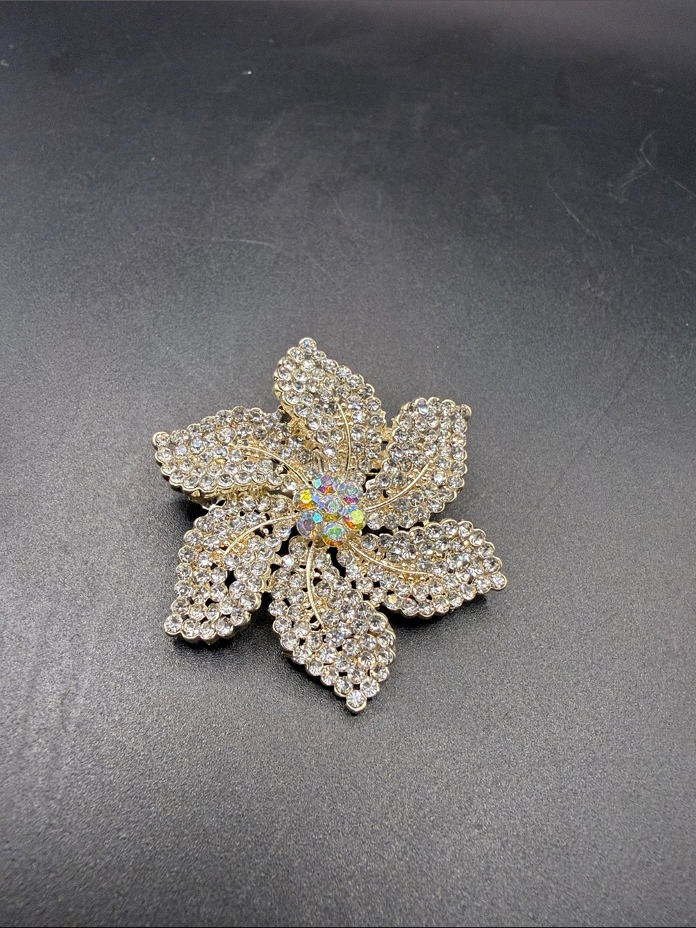 Sparkling Silver Flower Crystal Brooch - Women Jewelry
